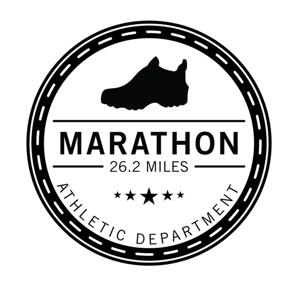 Maraton: Insigna de etichetă Runner — Vector de stoc