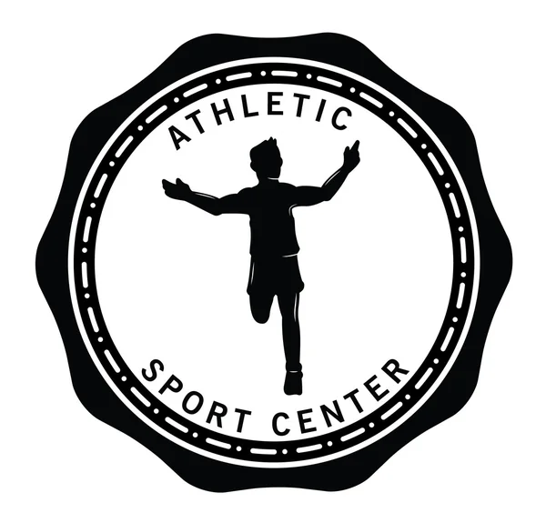 Spor Merkezi: Runner etiket rozeti — Stok Vektör