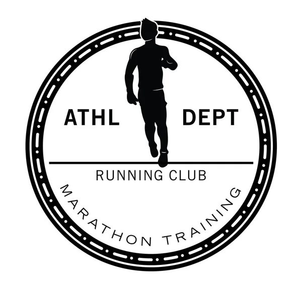 Marathon training : Runner label badge — Stock Vector