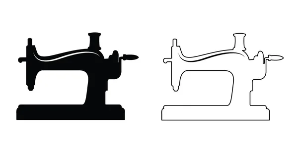Máquina de costura: Emblema de etiqueta de costura — Vetor de Stock