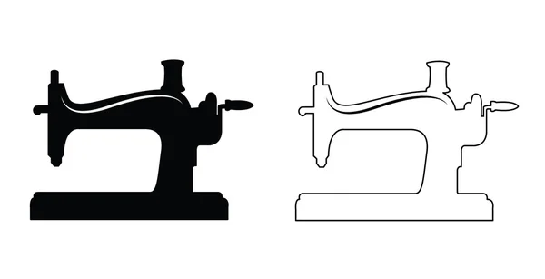 Máquina de coser: insignia de la etiqueta de costura — Vector de stock