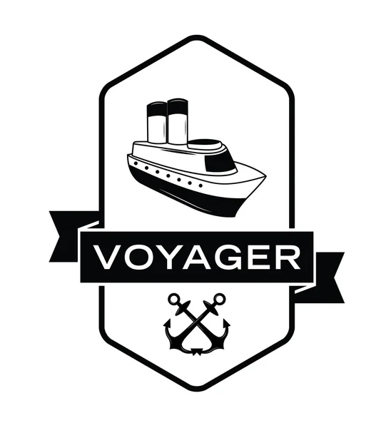 Voyager label odznak — Stockový vektor