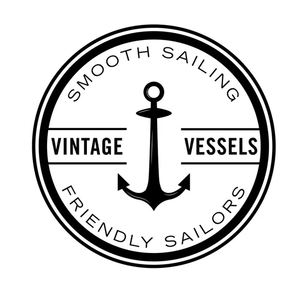 Frendy sailor - nautische label badge — Stockvector