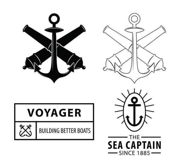 Nautical voyager label badge — Stock Vector