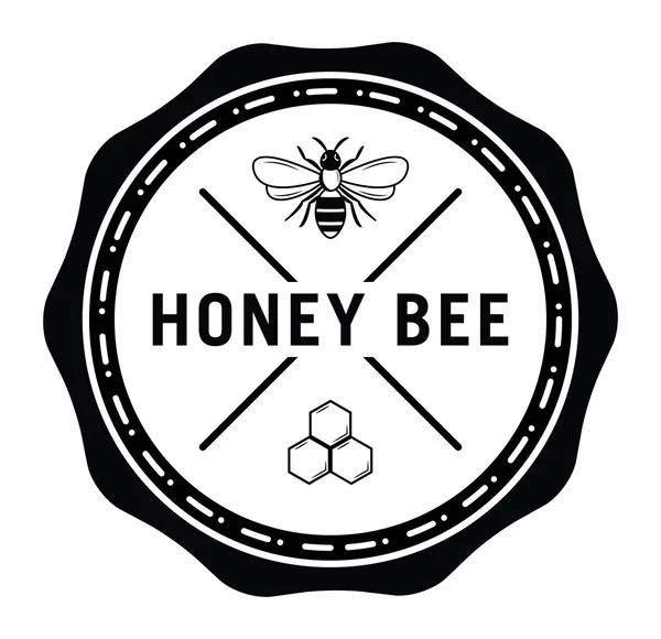 Honey Bee badge — Stock Vector