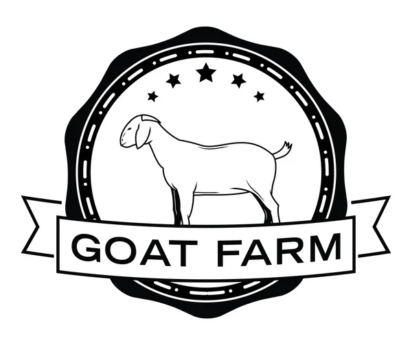 Goat farm badge — Stock Vector