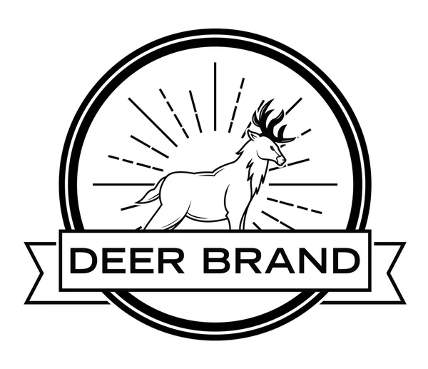 Deer hunter badge — Stock Vector