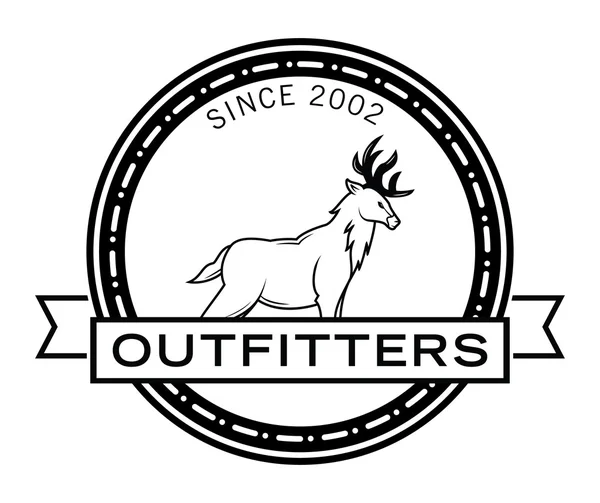 Odznak lovec Outfitters — Stockový vektor