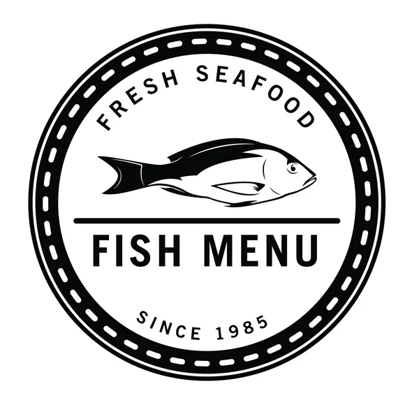 Φρέσκα ψάρια: τα ψάρια σήμα συλλογή — Διανυσματικό Αρχείο