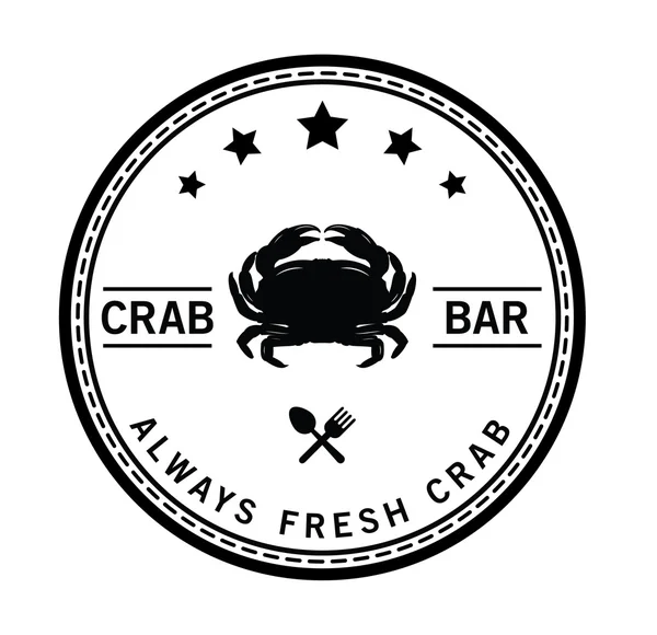Toujours frais et délicieux : Badge d'étiquette de fruits de mer — Image vectorielle