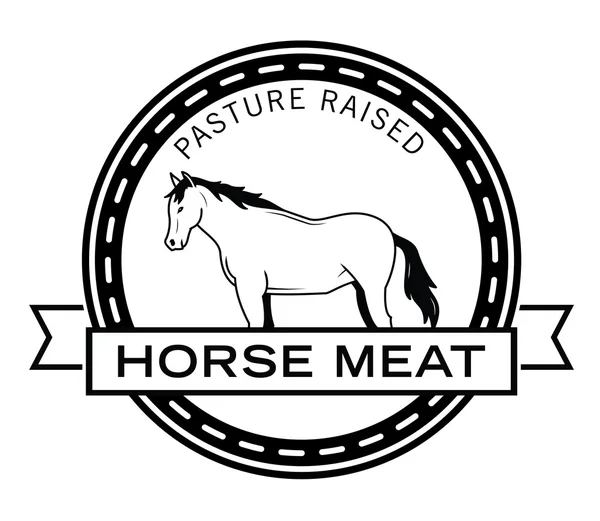 Horse meat 100% natural badge — Stock Vector