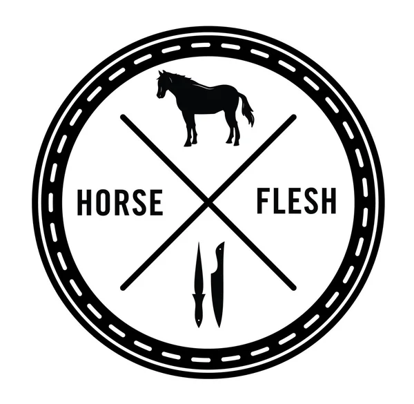 Horse flesh badge — Stock Vector