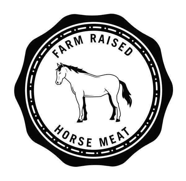 Farm raised horse meat badge — Stock Vector