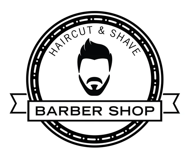 Badge salon de coiffure coupe & rasage — Image vectorielle
