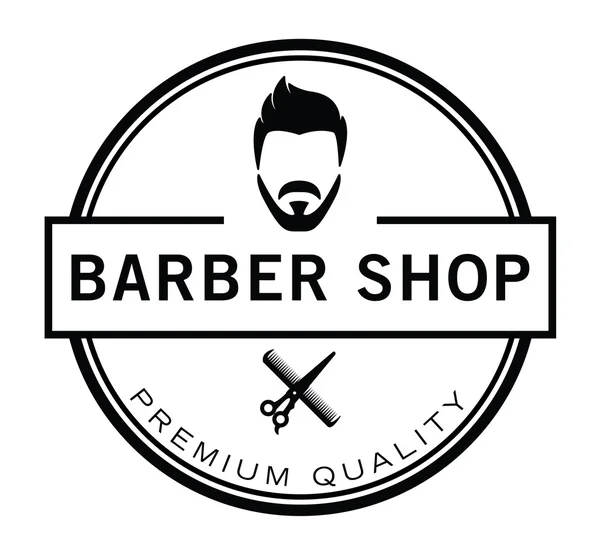 Insignia de barbería calidad premium — Vector de stock