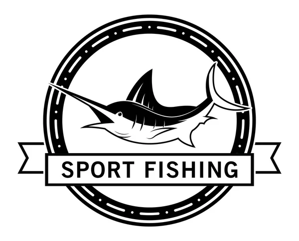 Marlin fish badge — Stock Vector
