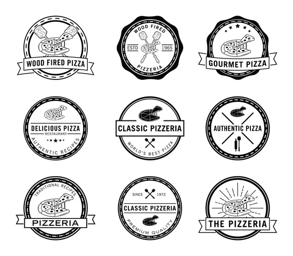 Коллекция значков пиццы — стоковый вектор