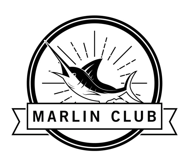 Insignia de pez marlín — Vector de stock