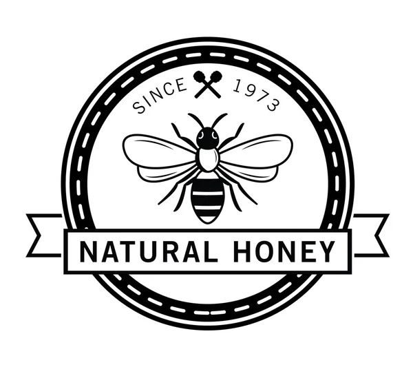 Natuurlijke Honey Bee badge — Stockvector