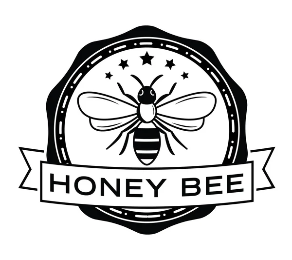 Honey Bee badge — Stock Vector