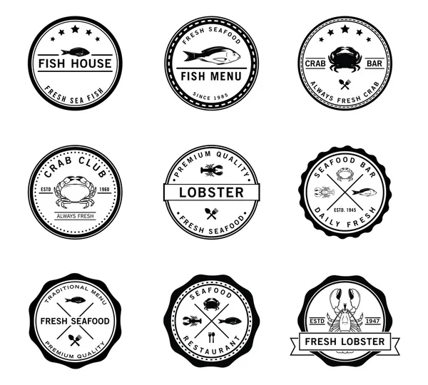 Sea food badge — Stock Vector