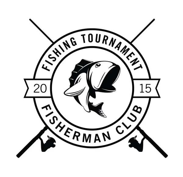 Insignia del club pescador torneo de pesca Gráficos Vectoriales