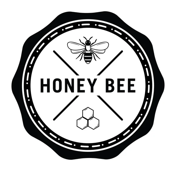 Honey Bee badge — Stock Illustration Honey Bee badge Royalty Free Stock Illustrations