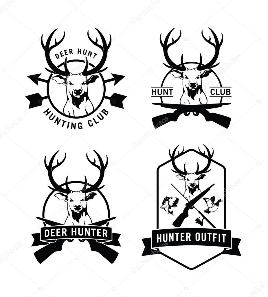 Deer hunter label badge