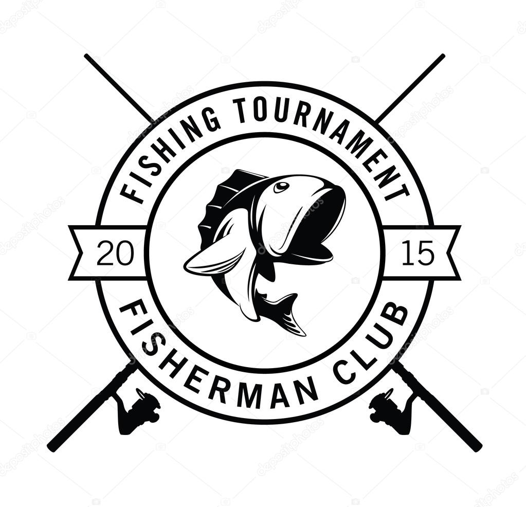 Fishing tournament fisherman club badge