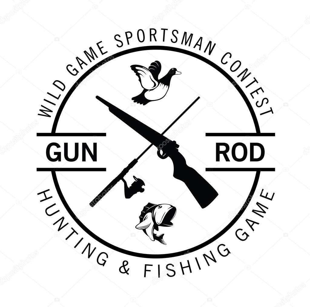 Hunting and fishing game label badge Stock Vector by ©imazyreams 83833008