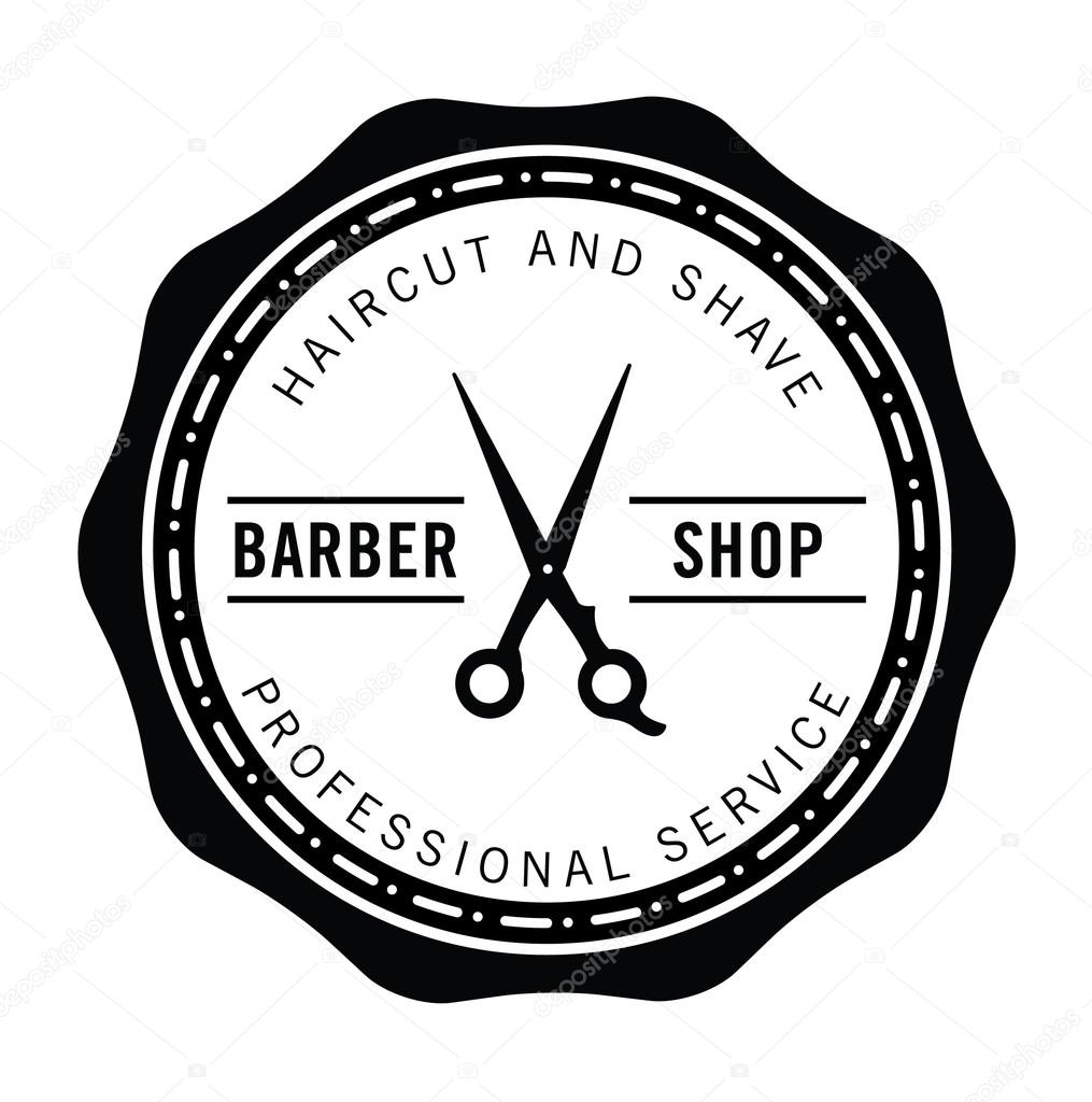 Barber shop professional service badge