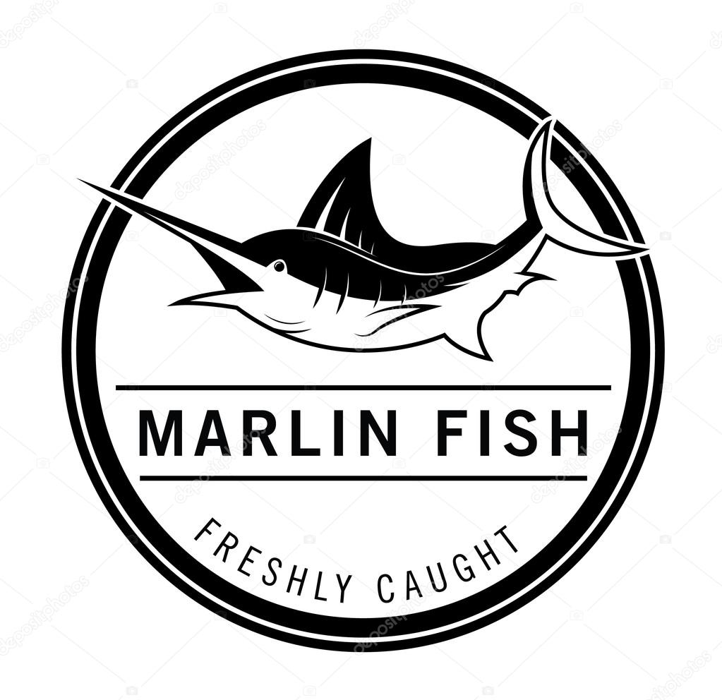 Marlin fish badge