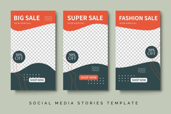 Social Media Stories Zum Verkauf Von Mode Banner Anzeigen Post — Stockvektor