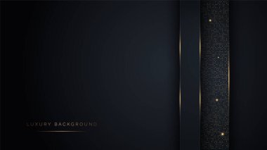Soyut lüks siyah ve altın çizgiler, parlak noktalı soyut arkaplan. Dergi, broşür, afiş, poster, kartvizit şablonu için zarif.