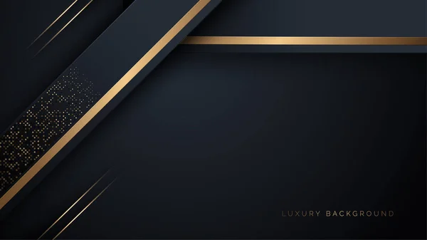 Abstract Luxury Black Gold Lines Abstract Background Elegant Wallpaper Magazine — Stock Vector