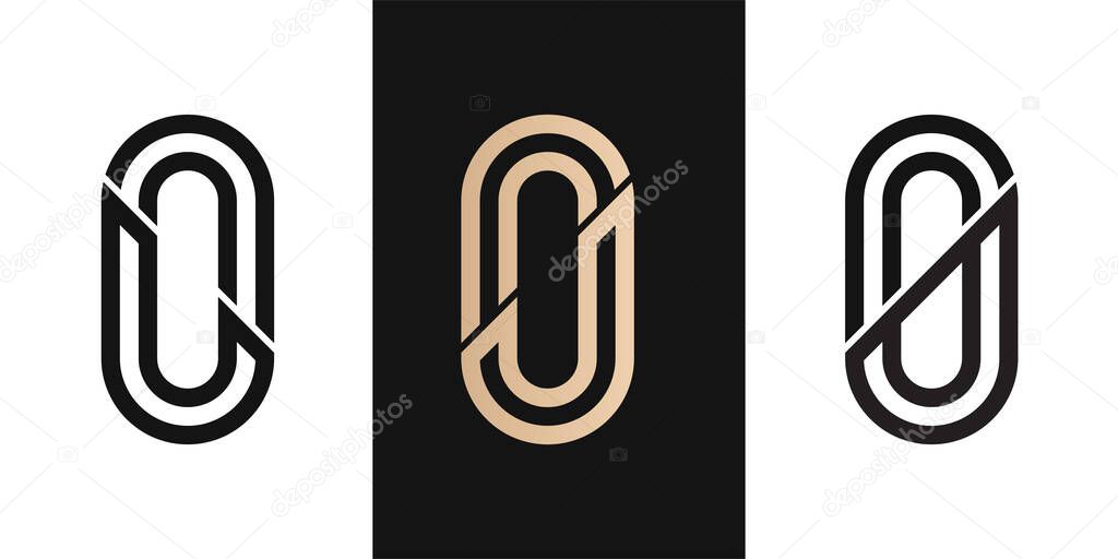 Letter initial LO, OL, JO, OJ, 0 logo design icon for company or corporate with oval shape line Letter initial SS logo design icon for company with oval shape line. Creative idea vector template.