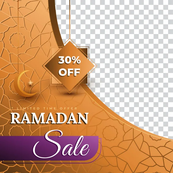 Sosial Medien Post Und Geschichten Ramadan Verkauf Banner Ramadan Mit — Stockvektor