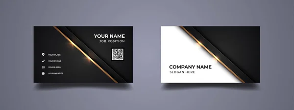 Diseño Tarjetas Visita Con Diseño Minimalista Elegante Línea Oro Abstracta — Vector de stock