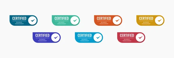 Zertifizierte Icon Badge Vorlage Mit Kategorie Business Profession Zertifizierung Design — Stockvektor