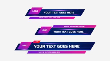 Televizyon, Video ve Medya Kanalı için Yayın Haberleri Alt Üçlü Şablonu Vektörü