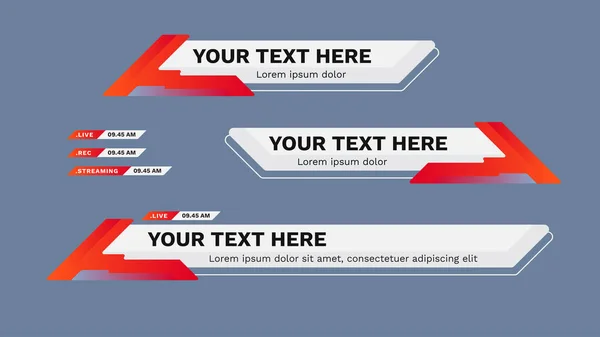 Título Título Título Vídeo Vetorial Modelo Design Barra Notícias Televisão —  Vetores de Stock