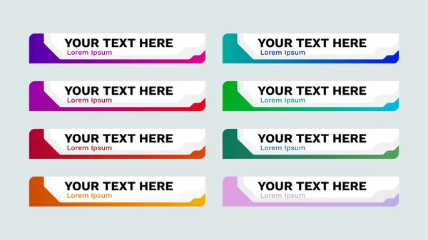 Nachrichtenbalken Untere Drittel Packen Set Vektor Videostreifen Titel Rotes Banner — Stockvektor