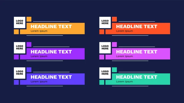 News Lower Thirds Pack Sign Live News Ultra Banner Für — Stockvektor