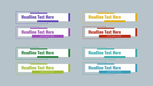Vector Video Headline Titel Oder Nachrichtenleiste Design Vorlage Isoliert Auf — Stockvektor