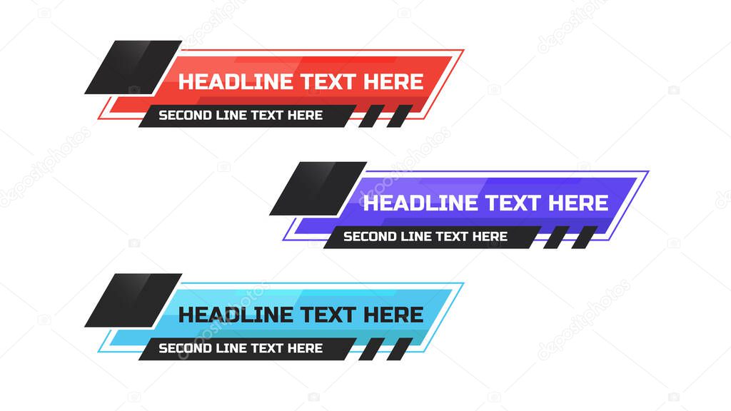 News Lower Thirds Pack. Sign Of live News, Ultra HD. Banners For Broadcasting Television Video Template. Isolated Illustration
