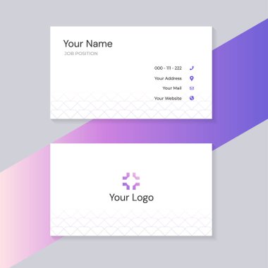 Yumuşak Gradyan Kurumsal Tasarımlı Minimalist Geometrik İş Kartı. Minimalist geometrik pürüzsüz şablon arka planı.