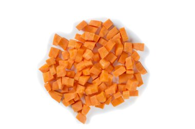 Taze havuç parçaları