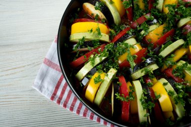 Taze sebze Ratatouille için