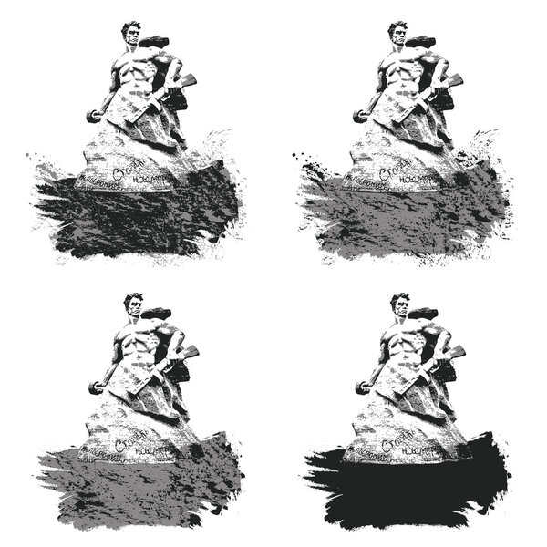 A soldier with a grenade. Mamaev Kurgan. May 9.