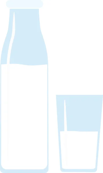 Bir şişe süt ve bir bardak süt.